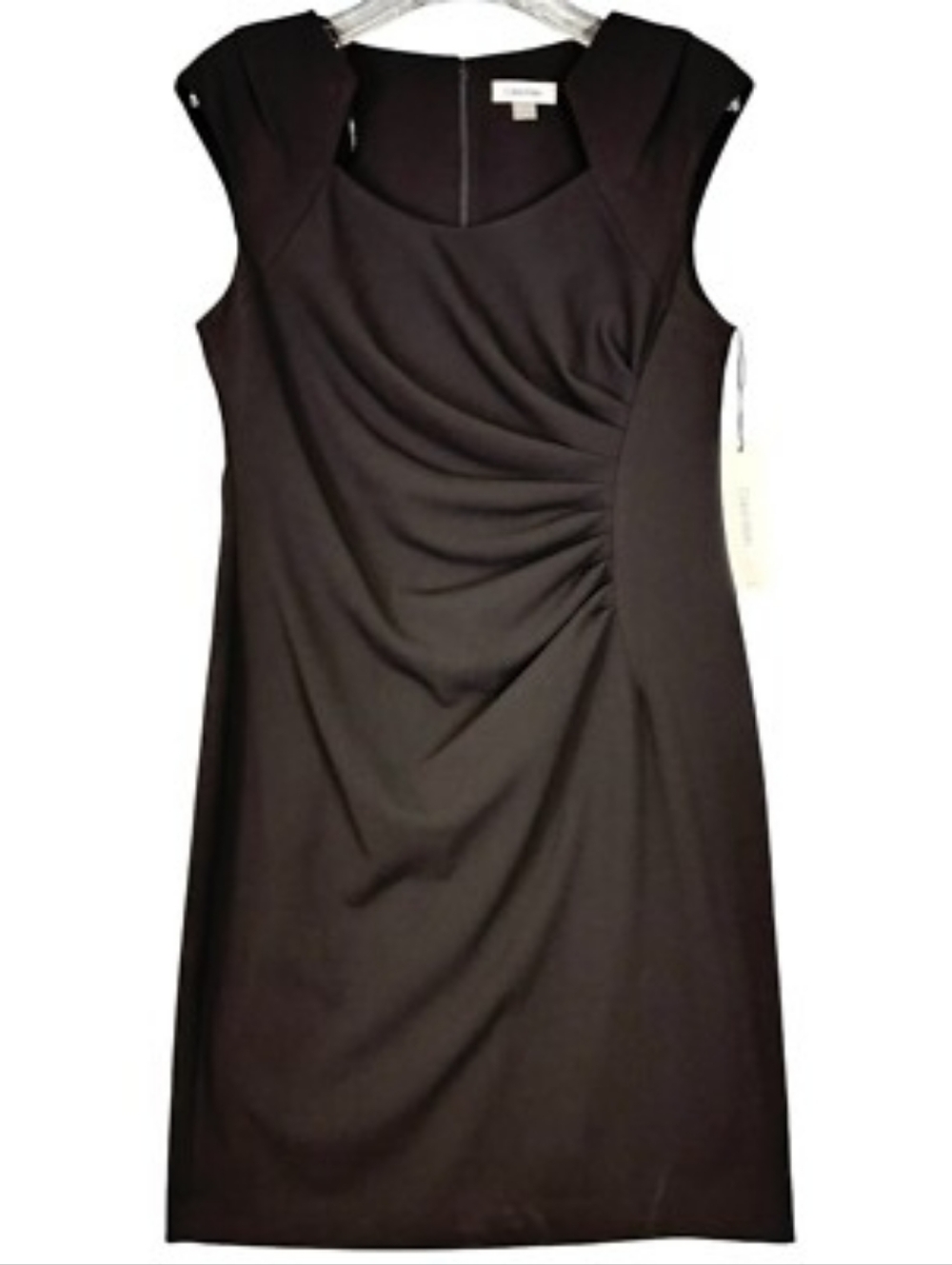 Calvin Klein‎ Dress, 14W, Black, Ruched Sheath